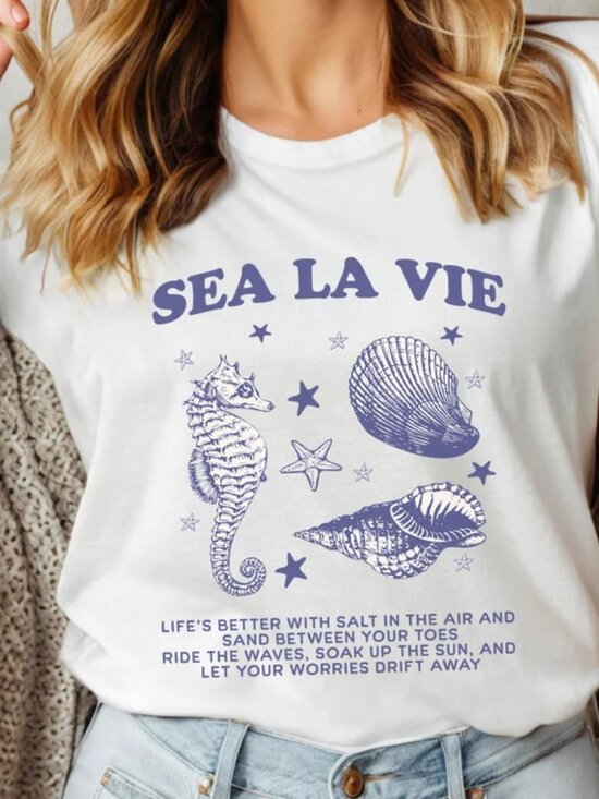 Tops - Cute Beach Shirt, Coastal Vibe Tee, Beach Lover Gift
